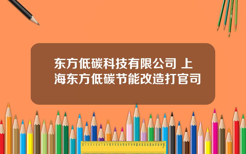 东方低碳科技有限公司 上海东方低碳节能改造打官司